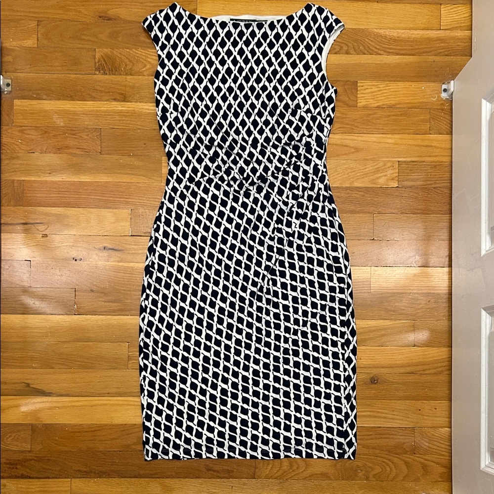 Ralph Lauren Black and White Geometric Dress